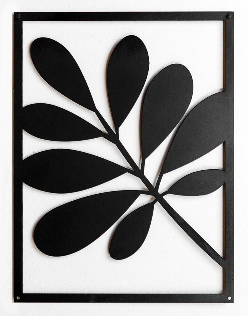 Modern wall art Set of 2 wall hanging black metal wall art Etsy