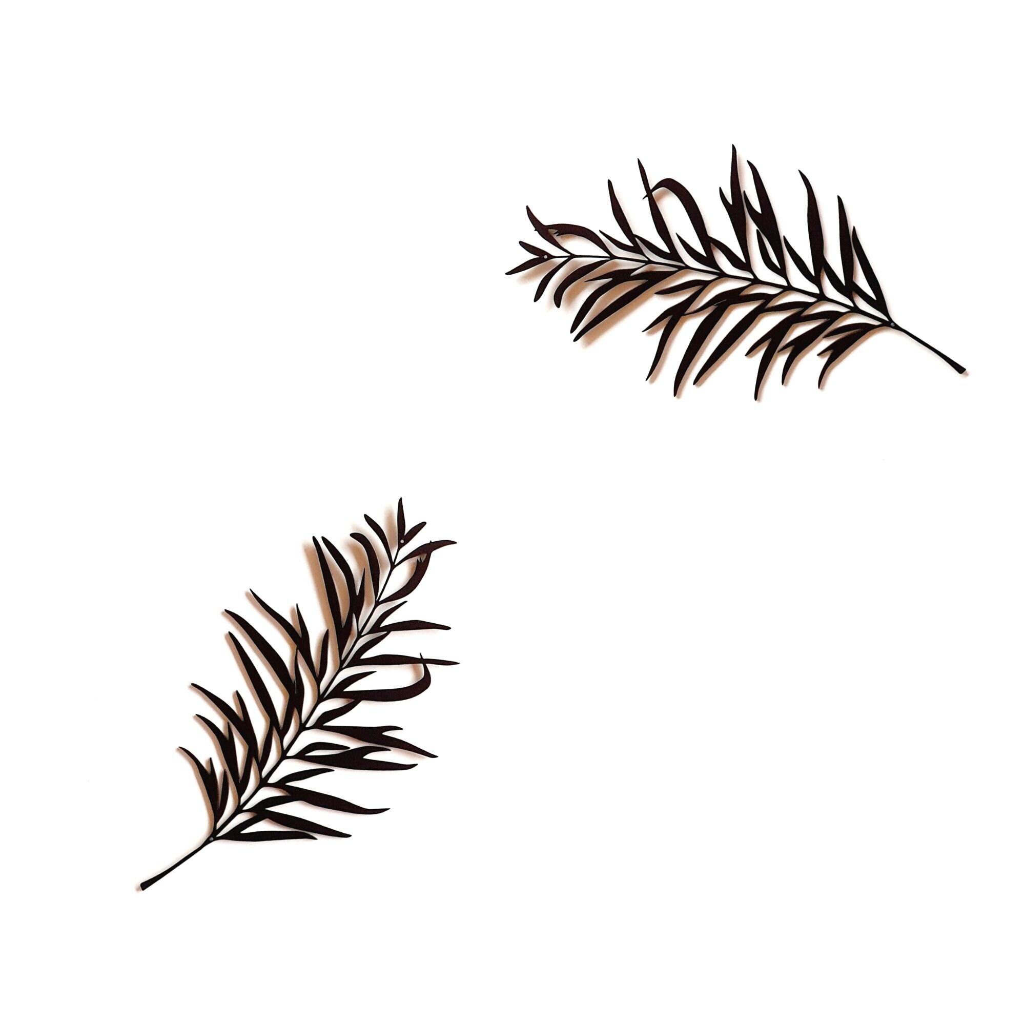 Black Metal leaf Minimalism wall decor Leaf Wall Art Etsy