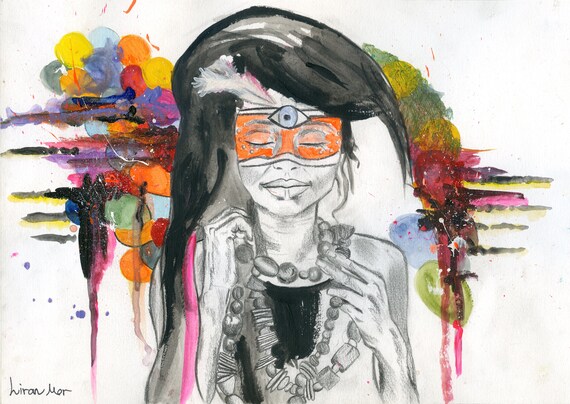 Original Art Painting Boho Gypsy Art Hippie Art Gift for | Etsy