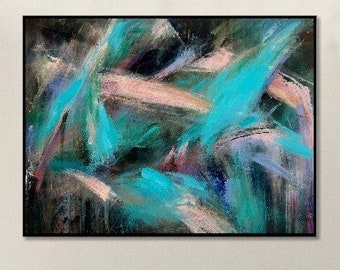 Colorful Wall Art Abstract Modern Wall Art Framed Texture Modern Painting Painting Creative Painting Contemporary Art VIVID TUMULT 34"x46"