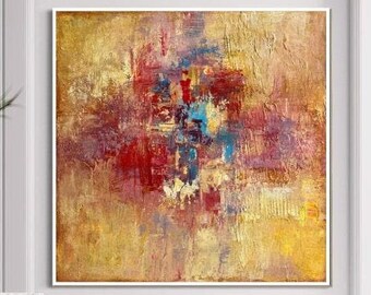 Large Abstract Gold Paintings On Canvas Modern Colorful Oil Painting Textured Abstract Artwork Original Handmade Painting for Home Decor