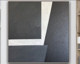 Grey And Black Abstract Oil Paintings On Canvas Wall Hanging Acrylic Painting Texture Wall Art Fine Art Painting BLACK SLOT 40"x40"