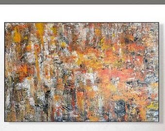 Abstract Texture Wall Art Original Oil Painting Creative Modern Paintings Acrylic Fine Art Painting Custom Painting AUTUMN IS COMING 36"x54"