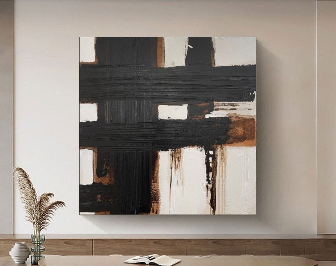 Abstract Geometric Shapes Oil Painting on Canvas Home Decor Minimalist ...