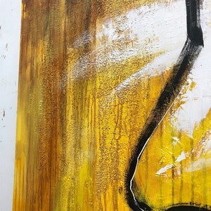 Peinture abstraite de taureau et de matador sur la toile jaune, peinture de corrida, art mural unique, art mural de corrida MOTIFS ESPAGNOLS 72x72 image 5