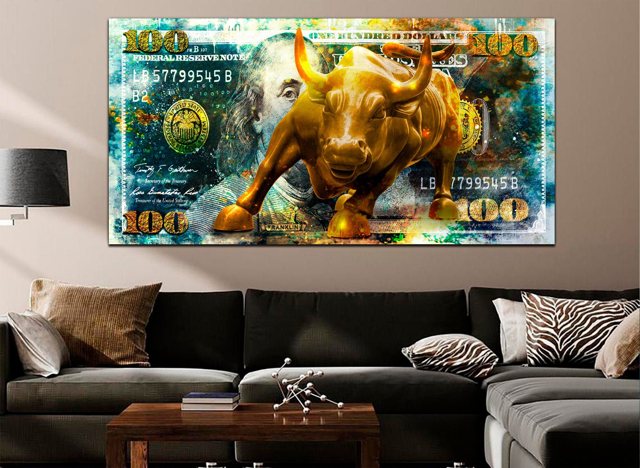 Charging Bull Wall Art Canvas Print Charging Bull Wall Decor Etsy