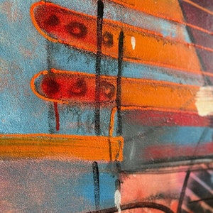 Pintura colorida de la ciudad de Abstracr sobre lienzo Paisaje urbano Arte pintado a mano Pintura única Arte contemporáneo / DIMENSIÓN ABSTRACTA 60 x46 imagen 7