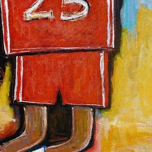 Basketballspieler mit Ball, abstrakte bunte Acrylgemälde auf Leinwand, moderne Wandkunst, gerahmt, Kunstgemälde, BASKETEER, 152,4 x 101,6 cm Bild 6