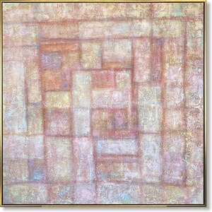 Peinture violet neutre originale 3D, Art abstrait texturé abstrait Wabi Sabi, peinture minimaliste sur toile pour décoration d'intérieur moderne