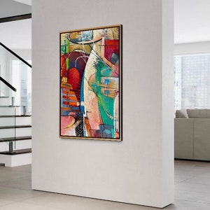 Colorful Abstracr City Painting On Canvas Cityscape Hand Painted Art Unique Painting Contemporary Art ABSTRACT DIMENSION 60x46 image 4
