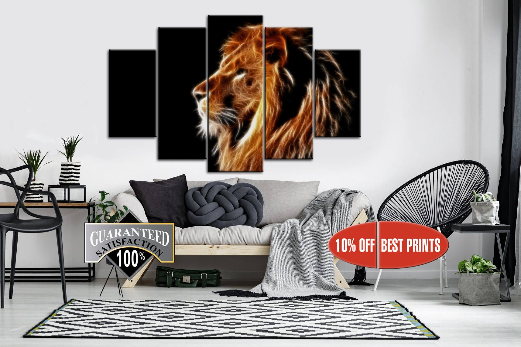 Lion Lion Wall Decor Lion Print Lion Canvas Lion Wall Art | Etsy