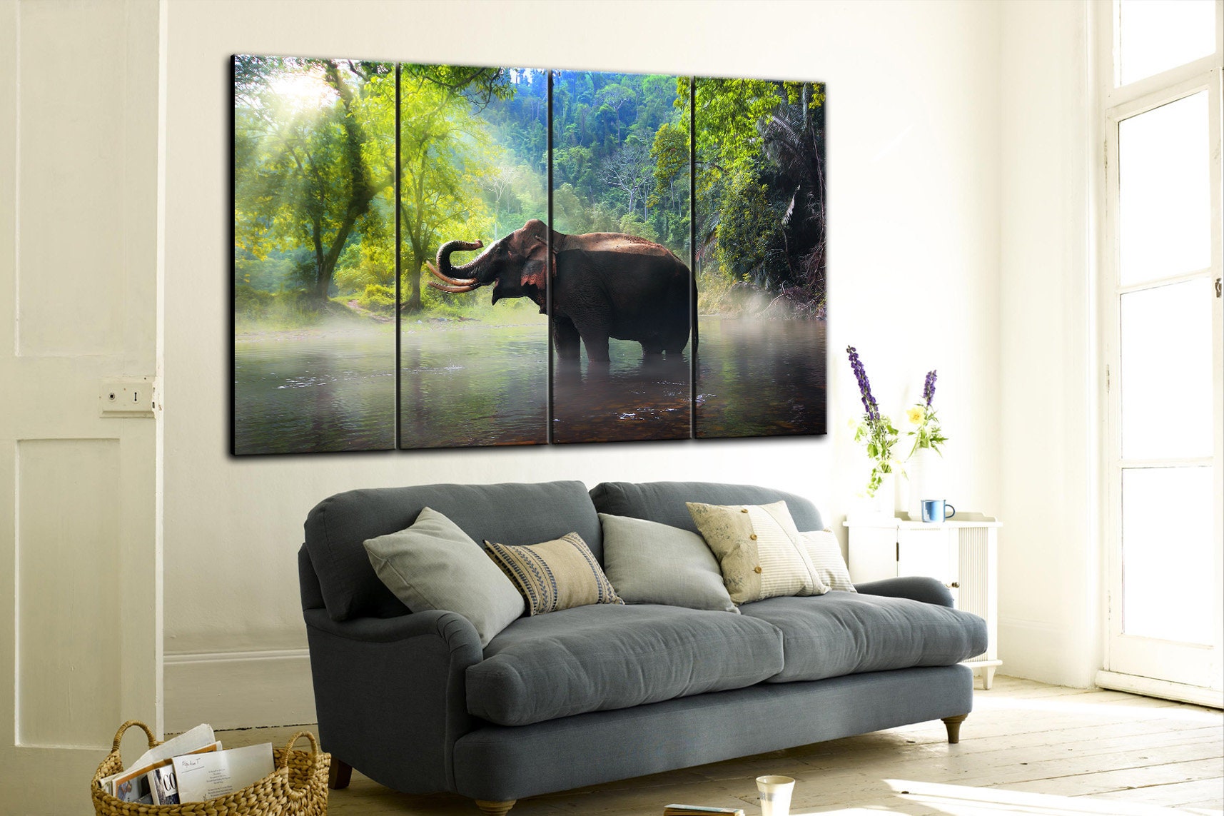 Extra Large Elephant Wall Art Elephant Print Animal Print Art Etsy
