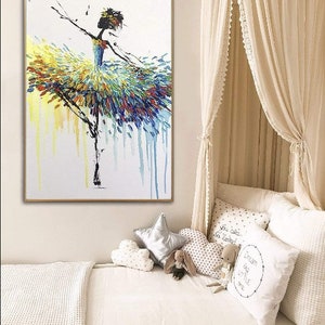 Dansing Balerina Gemälde Auf Leinwand Impasto Stil Ballett Kunst Minimalistische Kunst Moderne Kunst Malerei Kreative Malerei BALLERINA GENET 71cmx50cm Bild 3