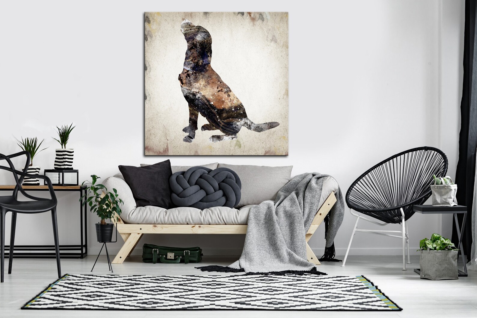 Dog Canvas Wall Art Abstract Dog Print on Canvas Home Pet Wall Etsy