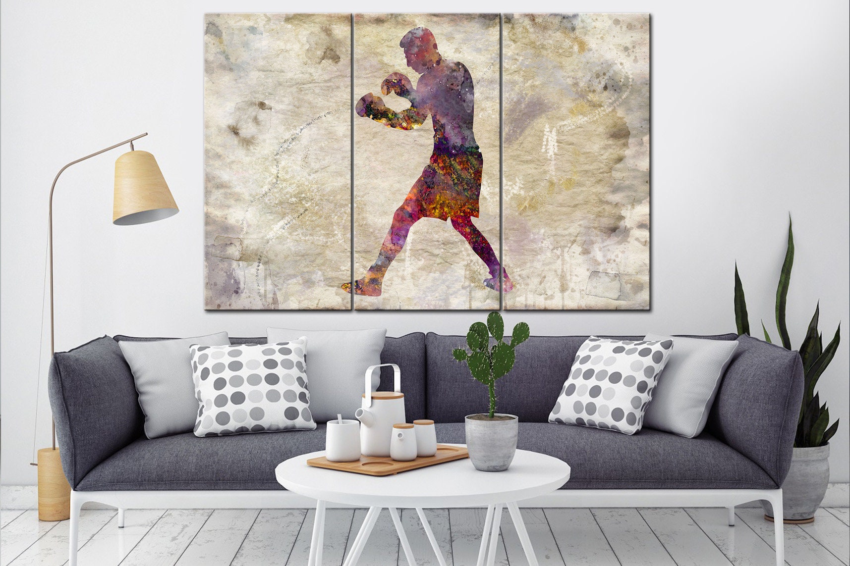 Boxer Canvas Wall Art Boxing Art Sport Motivation Multi Panel Etsy