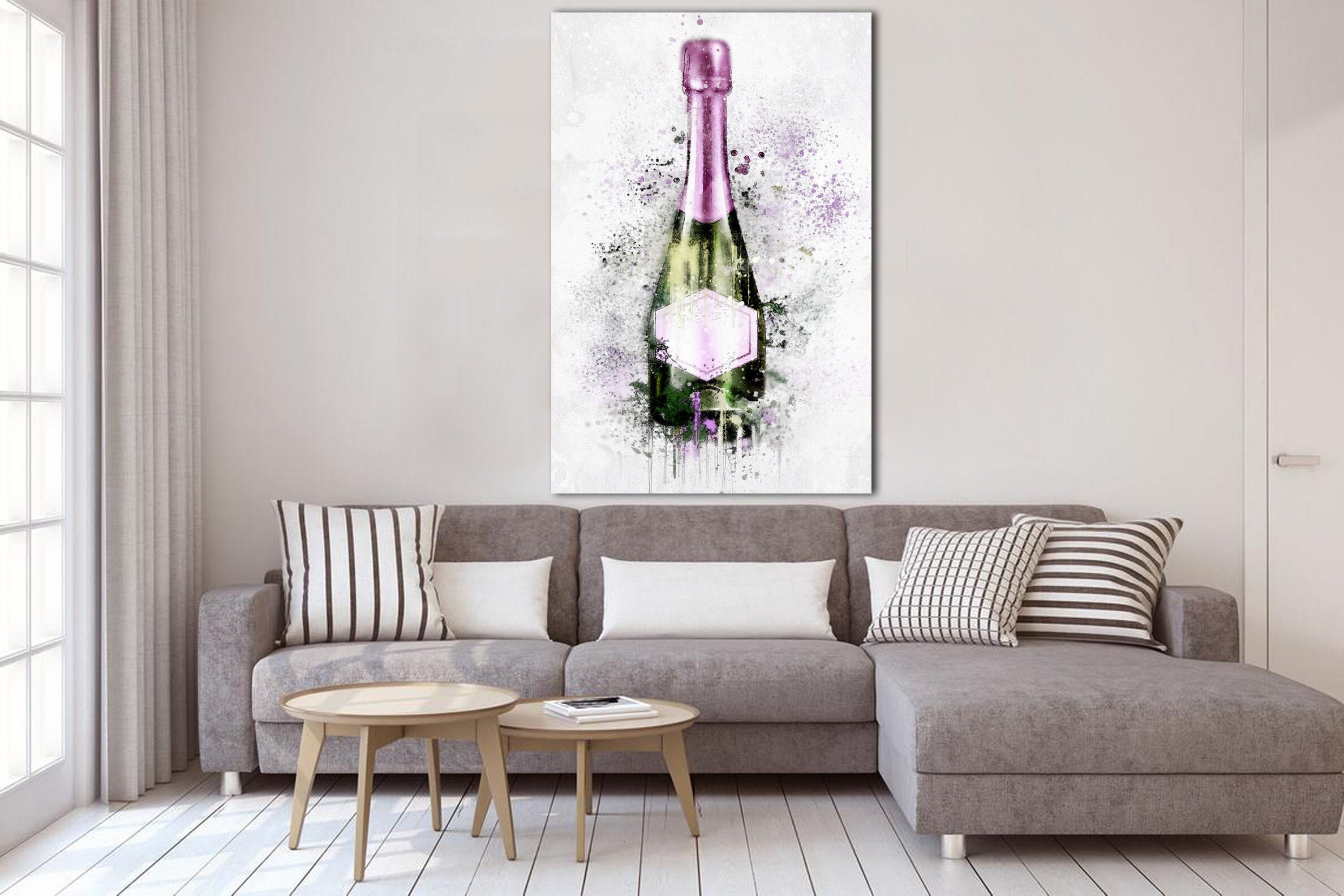 Large Abstract Champagne Wall Art Original Bubbly Print Luxury Etsy UK