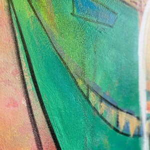 Pintura colorida de la ciudad de Abstracr sobre lienzo Paisaje urbano Arte pintado a mano Pintura única Arte contemporáneo / DIMENSIÓN ABSTRACTA 60 x46 imagen 8
