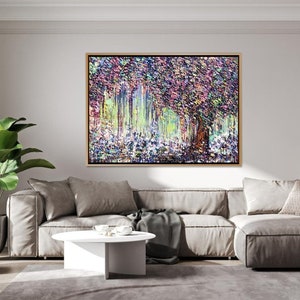 Abstract Colorful Tree Paintings on Canvas Bright Nature Art Textured Artwork Modern Art Canvas Frame Painting AUTUMN LEAF FALL 31.5x45.6 imagem 3