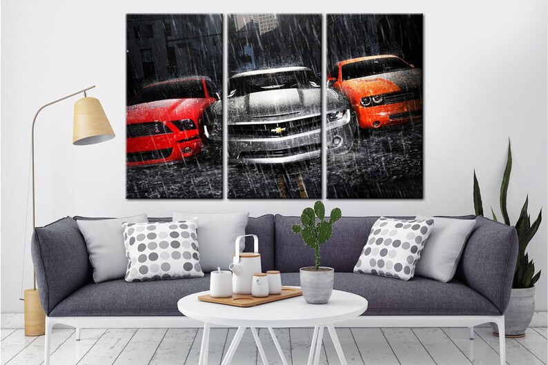 Large Sport Car Print Modern Car Artwork Three Luxury Car Wall Print For Living Room Contemporary Wall Artwork Home Wall Decor On Canvas