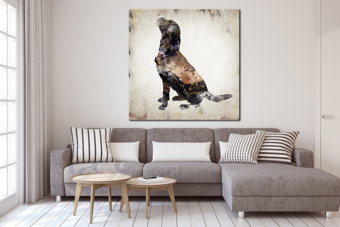 Dog Canvas Wall Art Abstract Dog Print on Canvas Home Pet Wall Etsy