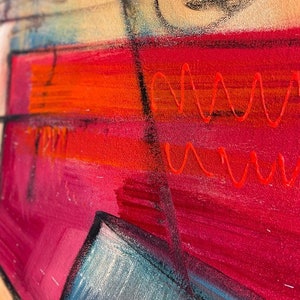 Pintura colorida de la ciudad de Abstracr sobre lienzo Paisaje urbano Arte pintado a mano Pintura única Arte contemporáneo / DIMENSIÓN ABSTRACTA 60 x46 imagen 6