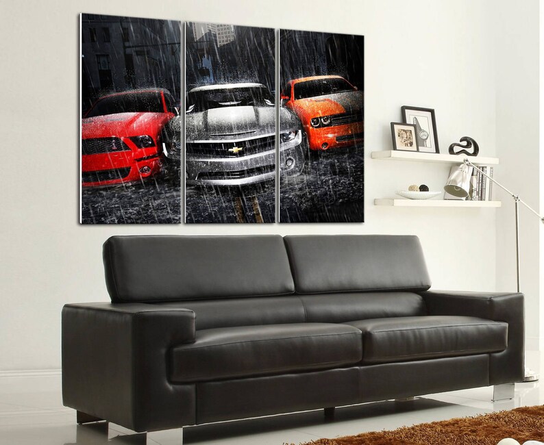 Large Sport Car Print Modern Car Artwork Three Luxury Car Wall Print For Living Room Contemporary Wall Artwork Home Wall Decor On Canvas