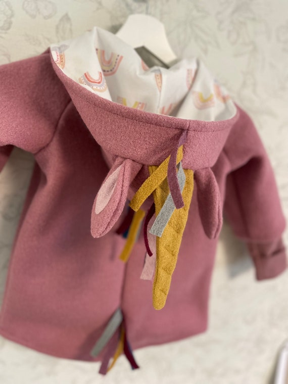Einhornjacke aus Walk Kinder 25 Farben Walkmantel Walkjacke Wollmantel Einhorn