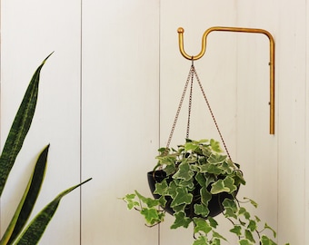 Planter Hanger, Minimalist Plant bracket, Brass Wall hook, Boho hanging plant hooks, wall rack, Wall decor