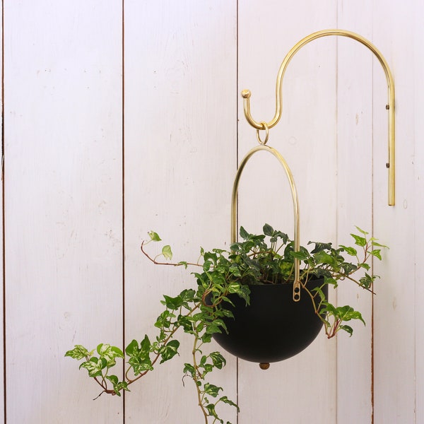 Brass Plant Hanger, Minimalist Plant bracket, Brass Wall hook, Boho hanging plant hooks, wall rack