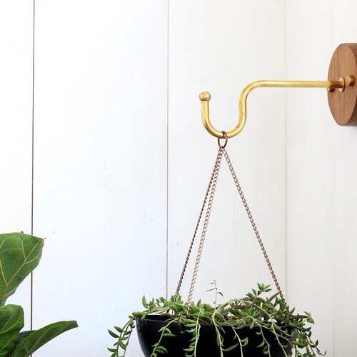 Wall Hook for Hanging Planter Indoor or Outdoor. Solid Brass Etsy