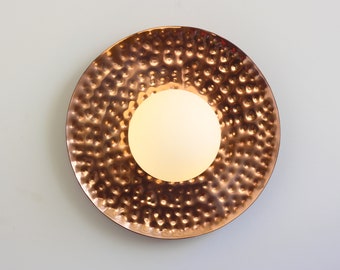 Copper wall light or ceiling light. Flush mount wall light sconce. Wall lamp