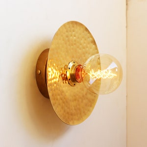 Hand-Hammered Vintage Brass Wall Light Unique Handmade Lighting for Rustic, Industrial, or Farmhouse Decor image 5