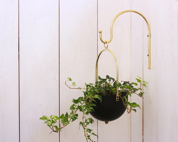 Brass Plant Hanger, Minimalist Plant Bracket, Brass Wall Hook