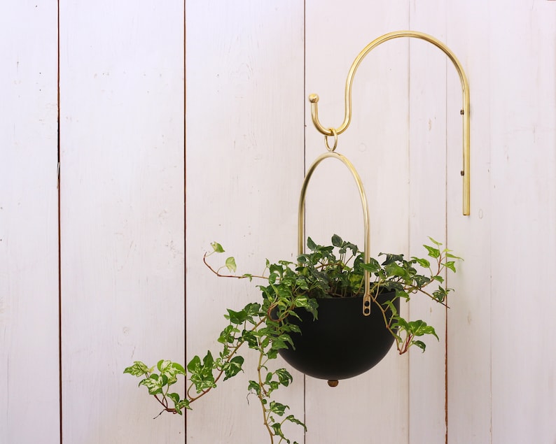 Brass Plant Hanger Minimalist Plant Bracket Brass Wall Hook Etsy