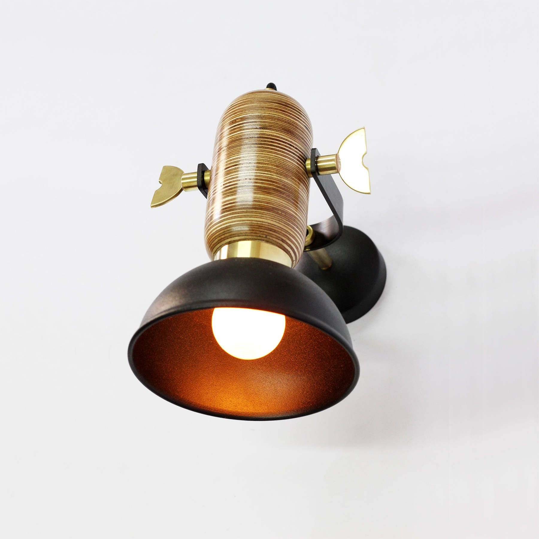 Free LED Bulb ANTIQUE BRASS SINGLE SPOTLIGHT WALL/CEILING 
