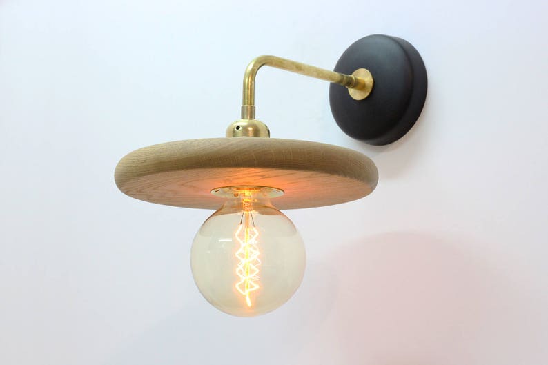 Wall Sconce Contemporary Light Made Of Handcrafted Oak Modern Lamp Designer Bedside