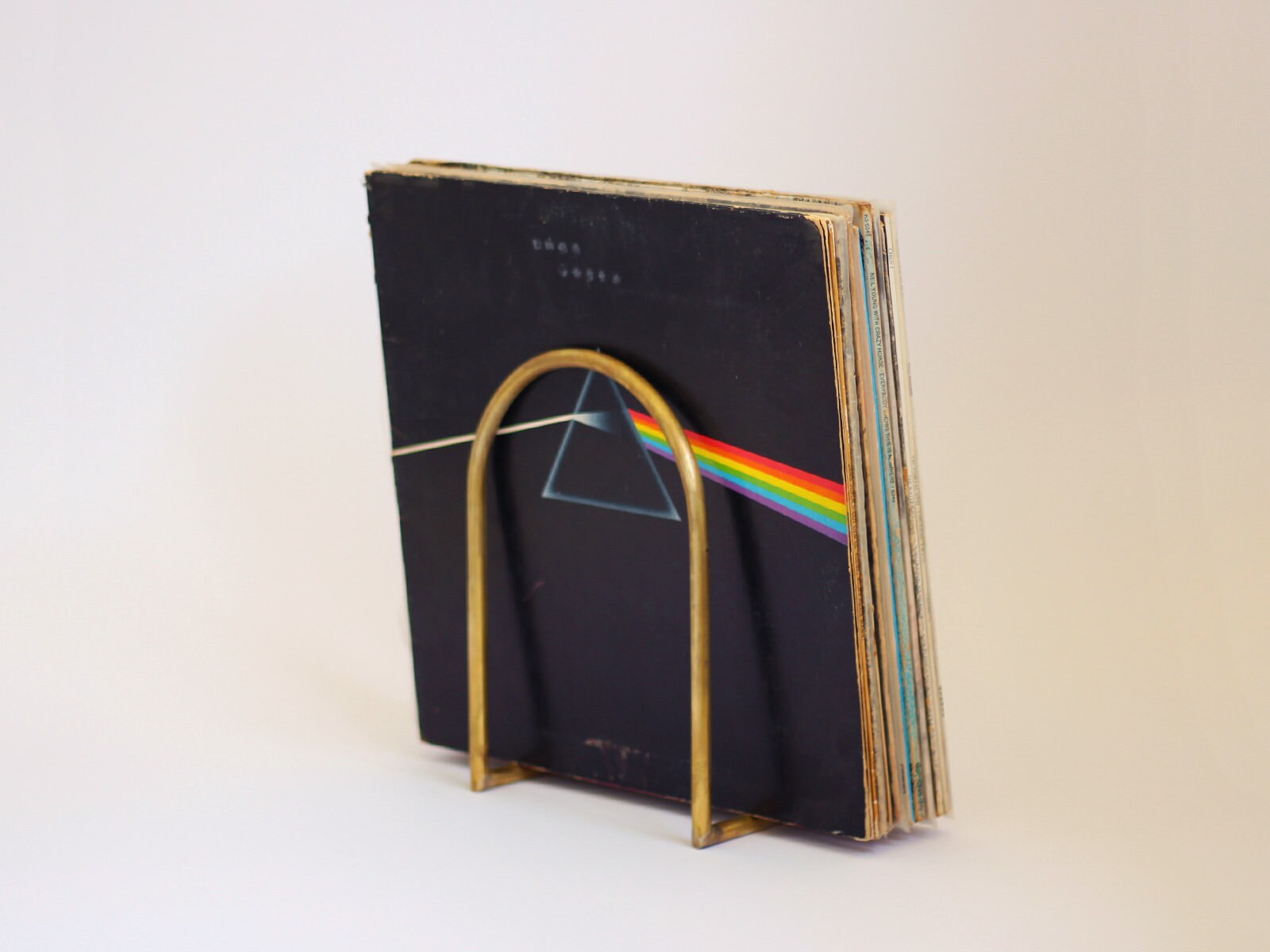 Brass vinyl record storage. Record holder. 12 LP Album Etsy