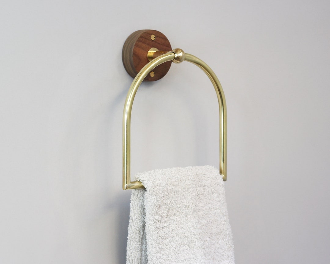 Hand Towel Holder Bathroom Towel Rack Bath Towel Hook Wooden Towel