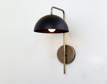 Antique Brass Wall lamp, blackened brass wall-mounted sconce, Bedside wall light fixture,
