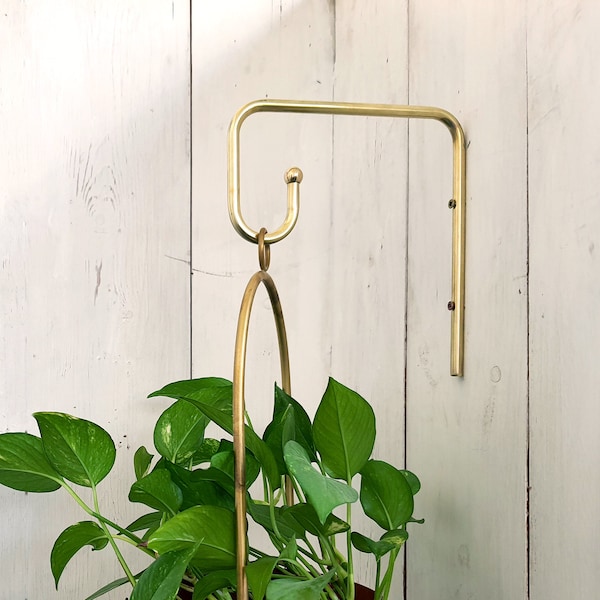 Plant Hook, Brass Wall planter hanger