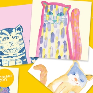 Cartes postales - « Jours de chat » - 8 cartes illustrées