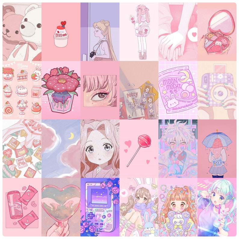 Kawaii Aesthetic Wall Collage Kit 104 Pcs Anime Room Decor - Etsy