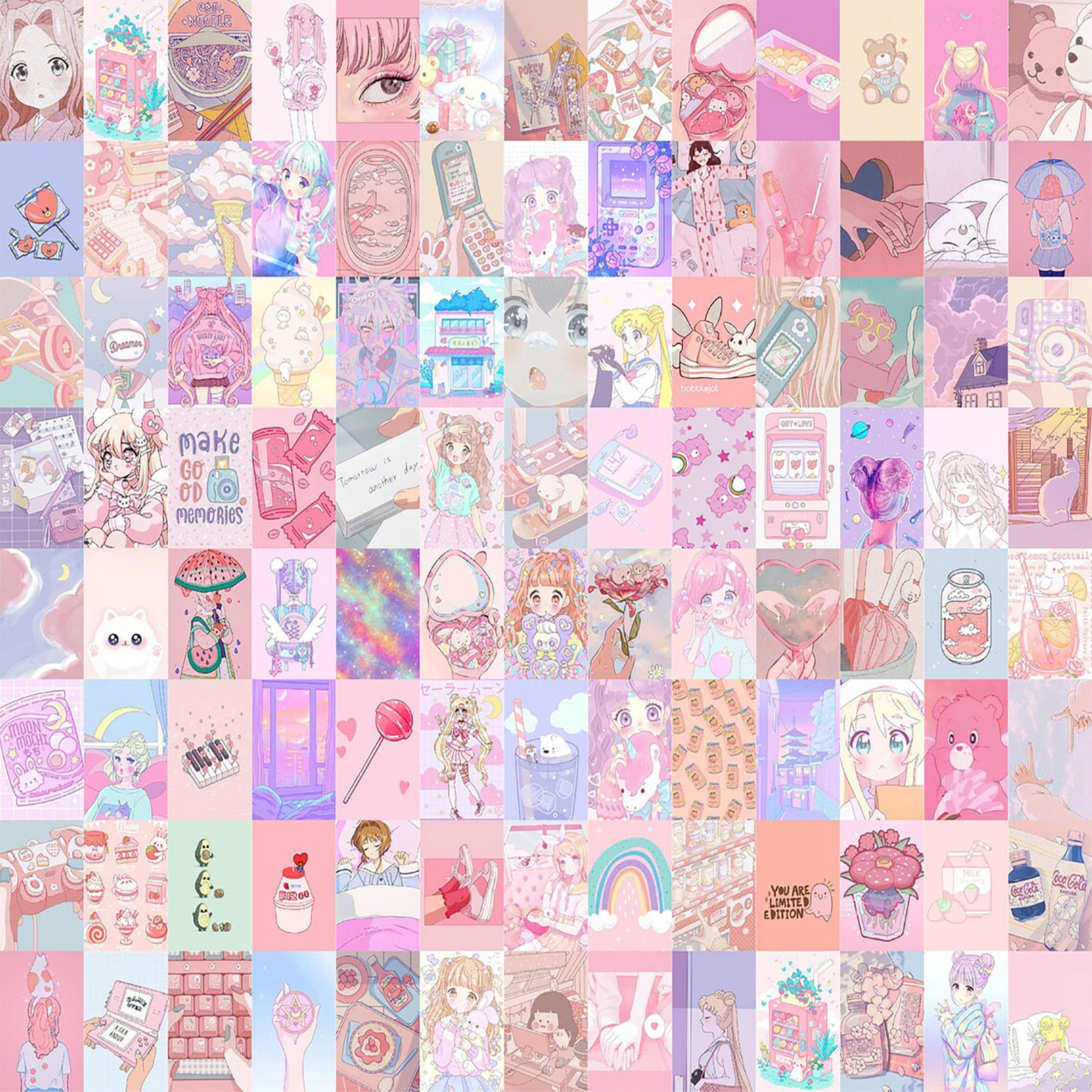 Kawaii Aesthetic Wall Collage Kit 104 Pcs Anime Room Decor | Etsy