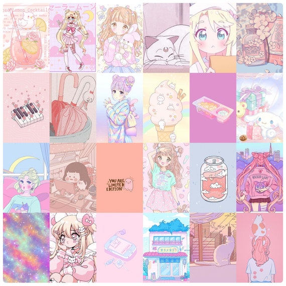 Buy Kawaii Pink Anime Poster Wall Collage Kit Kawaii Anime Girl Online in  India  Etsy