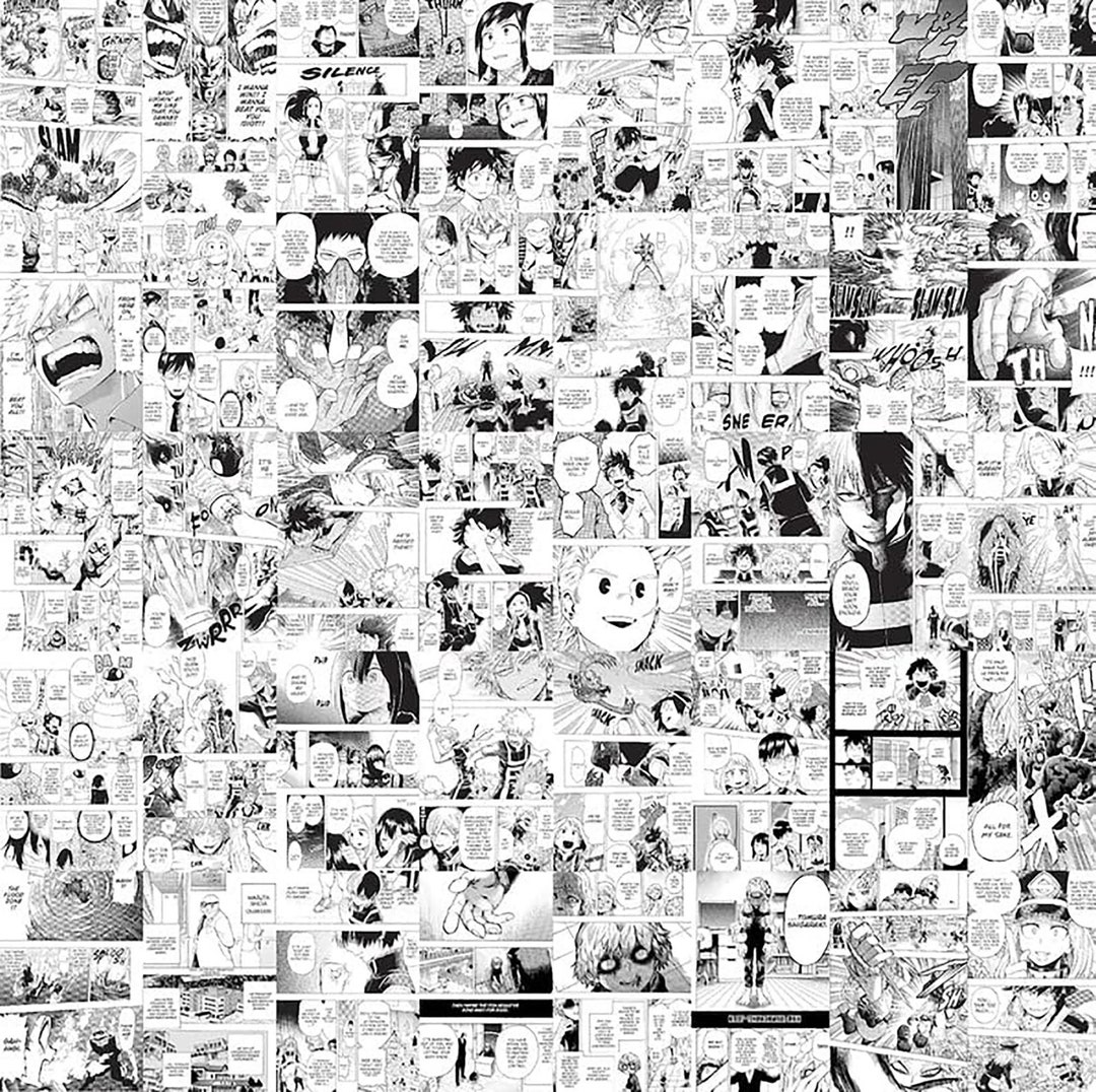 144 Pcs Anime Manga Wall Collage, Aesthetic Black White Anime, Wall Decor Prints, Manga Poster