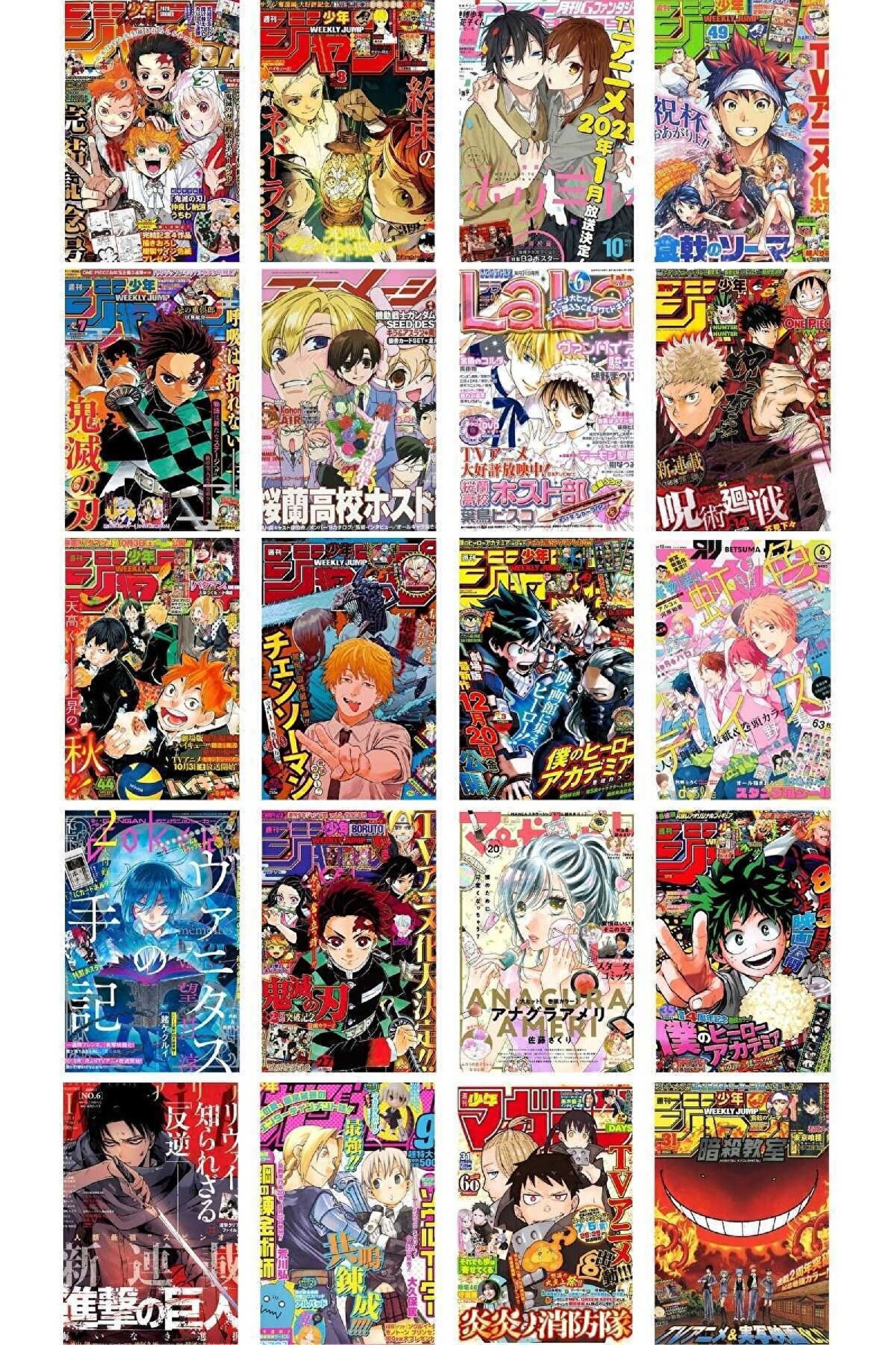 Anime Poster Set Anime Collage Set Anime Poster Minimalist Etsy