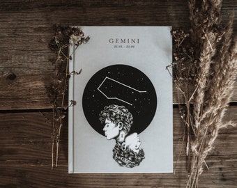 Carnet de notes Zodiac Gémeaux | journal | Astrologie | blanc