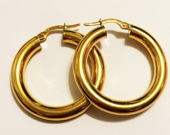 あい　Classic Hoops Thick Small Gold thick-small-hoop-earrings-