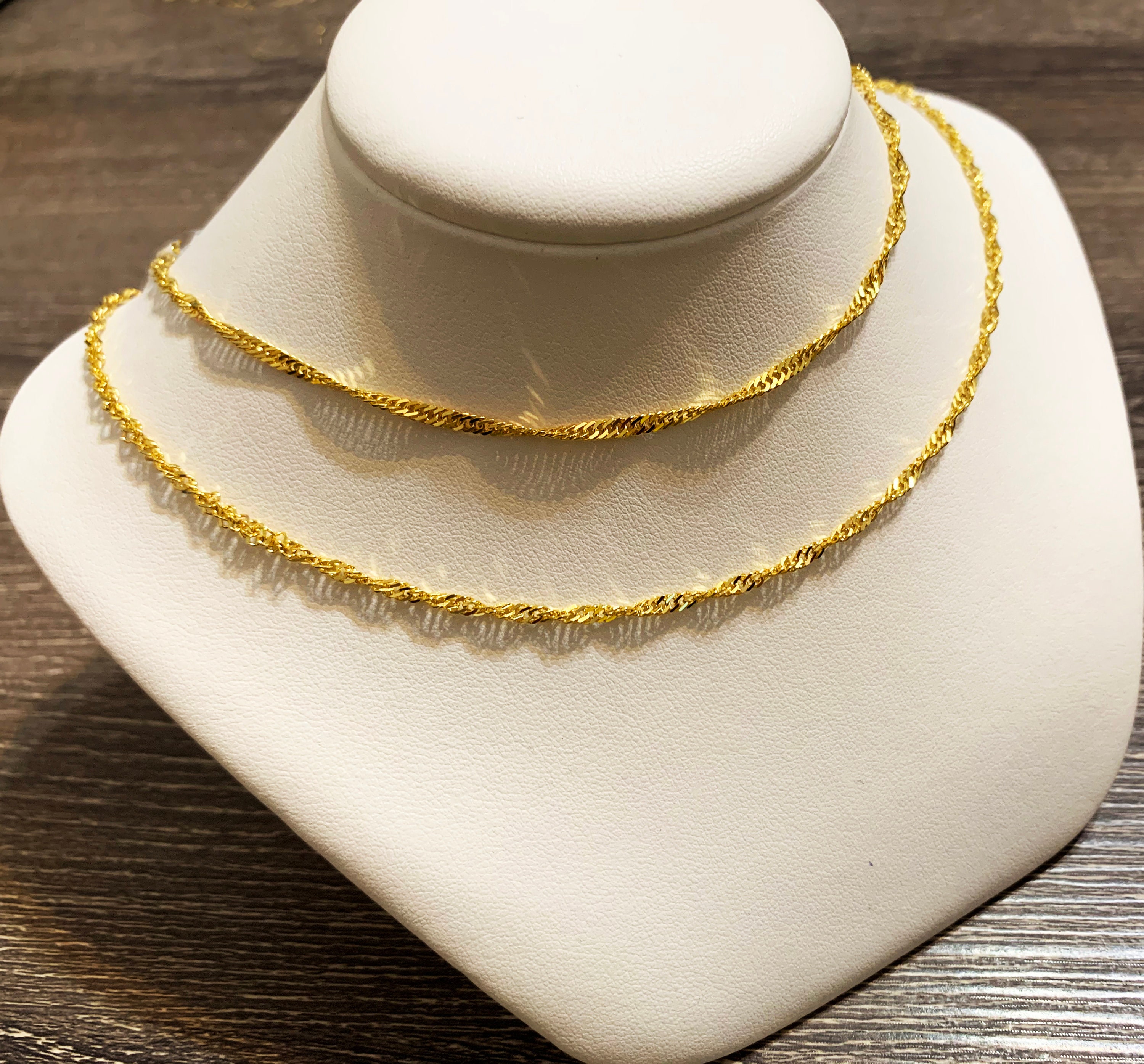 HOPLO Goldkette Ankerkette Diamantiert Länge 50cm - Breite 2,0mm - 750