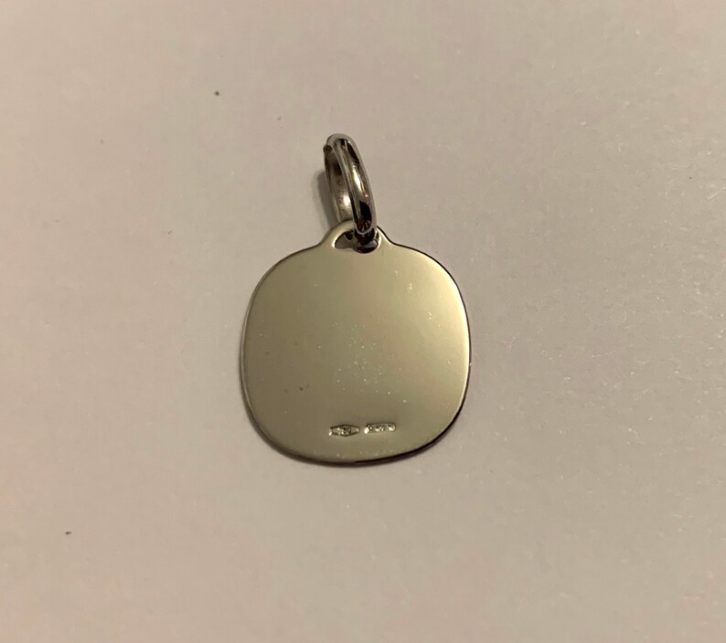 0.75inch 14k solid white gold Guardian Angle pendant